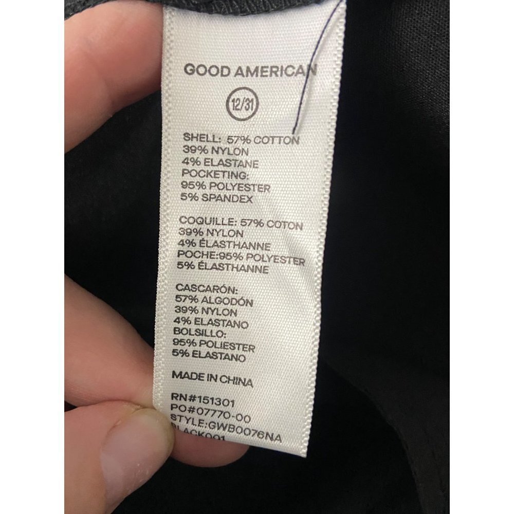 NWOT Good American Woven Trouser 2.0 Pants Black-sz 31 - Picture 8 of 9